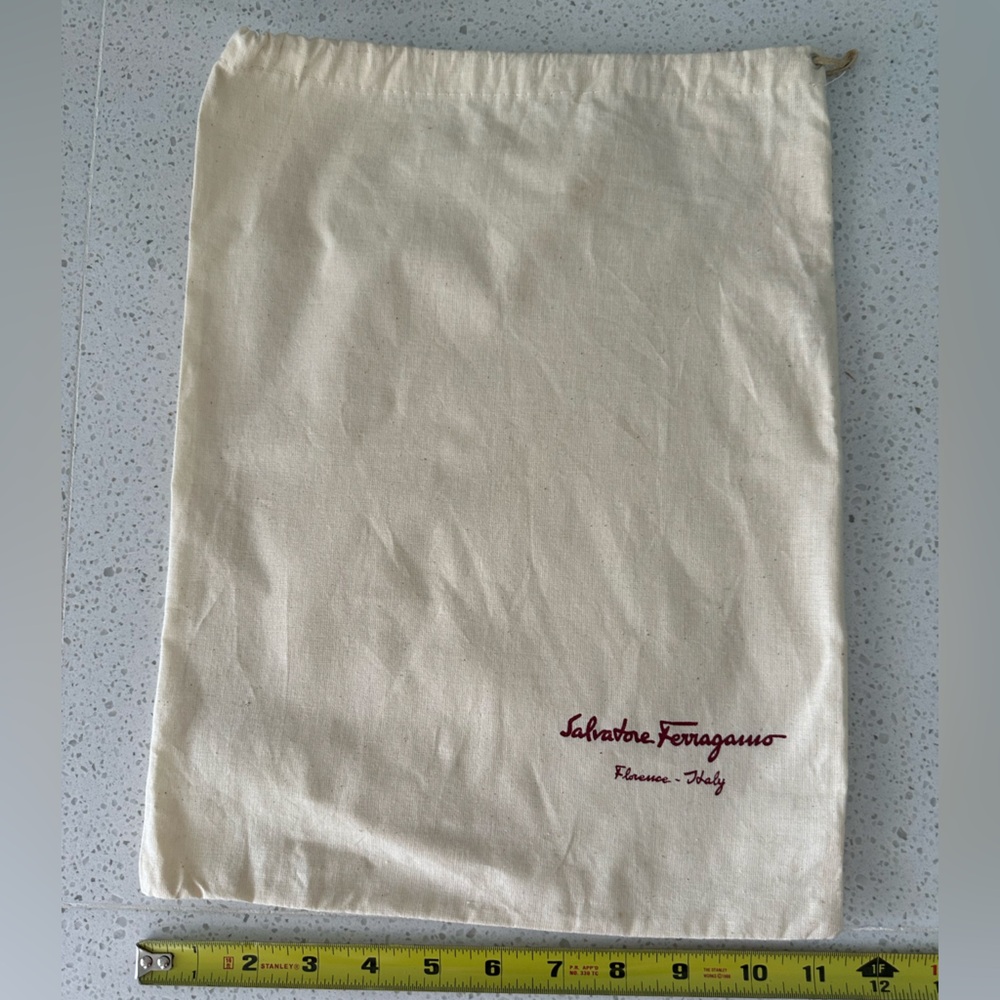 Salvatore Ferragamo Beige Dust Bag with Red Logo